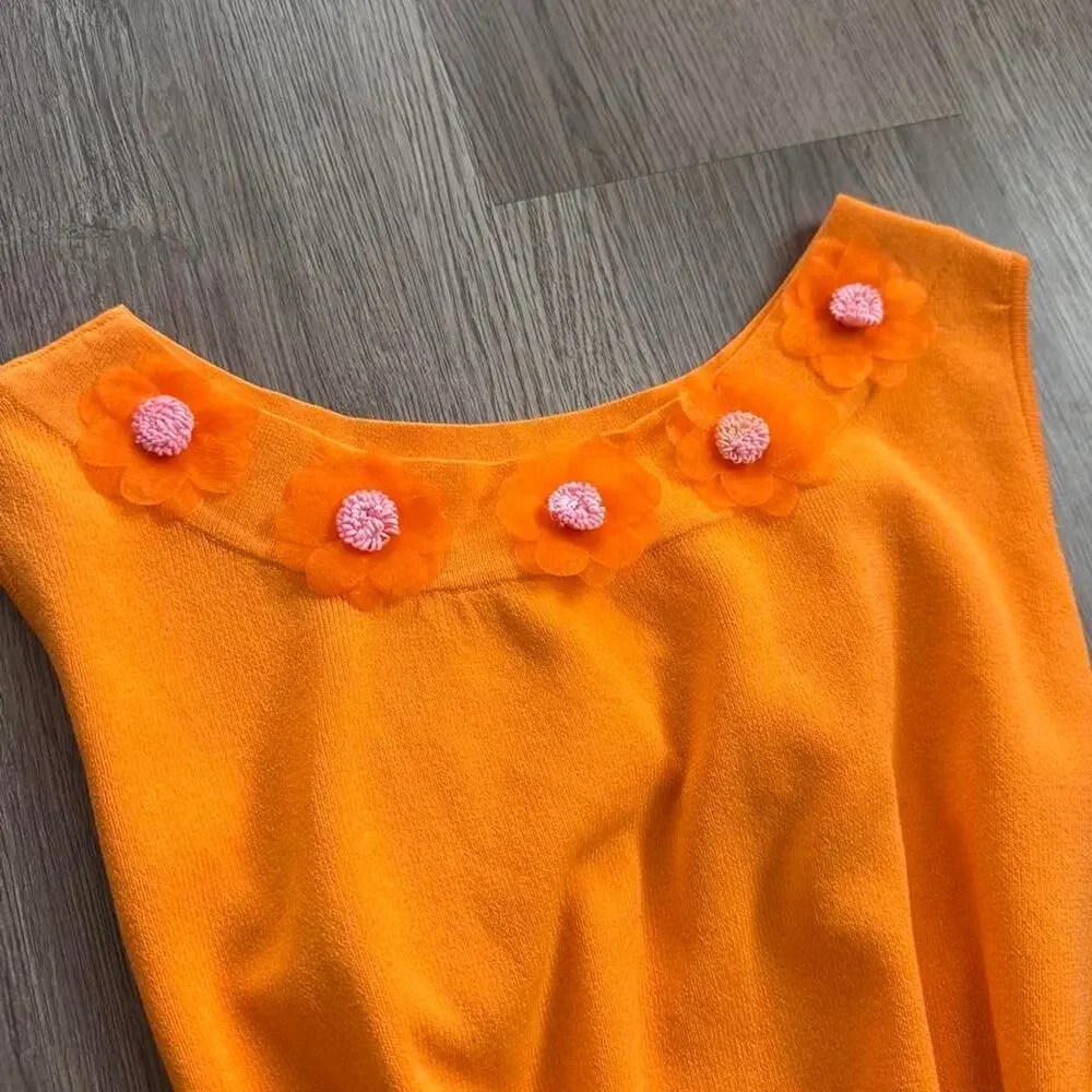 Deadstock Joseph A Y2K Orange Sleeveless Blouse